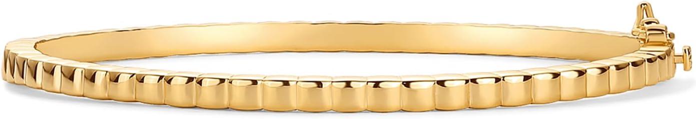 imagePAVOI 14K Gold Plated Cubic Zirconia Bangle Tennis Bracelets for Women Classic Love Cuff Bangle BraceletsYellow Gold