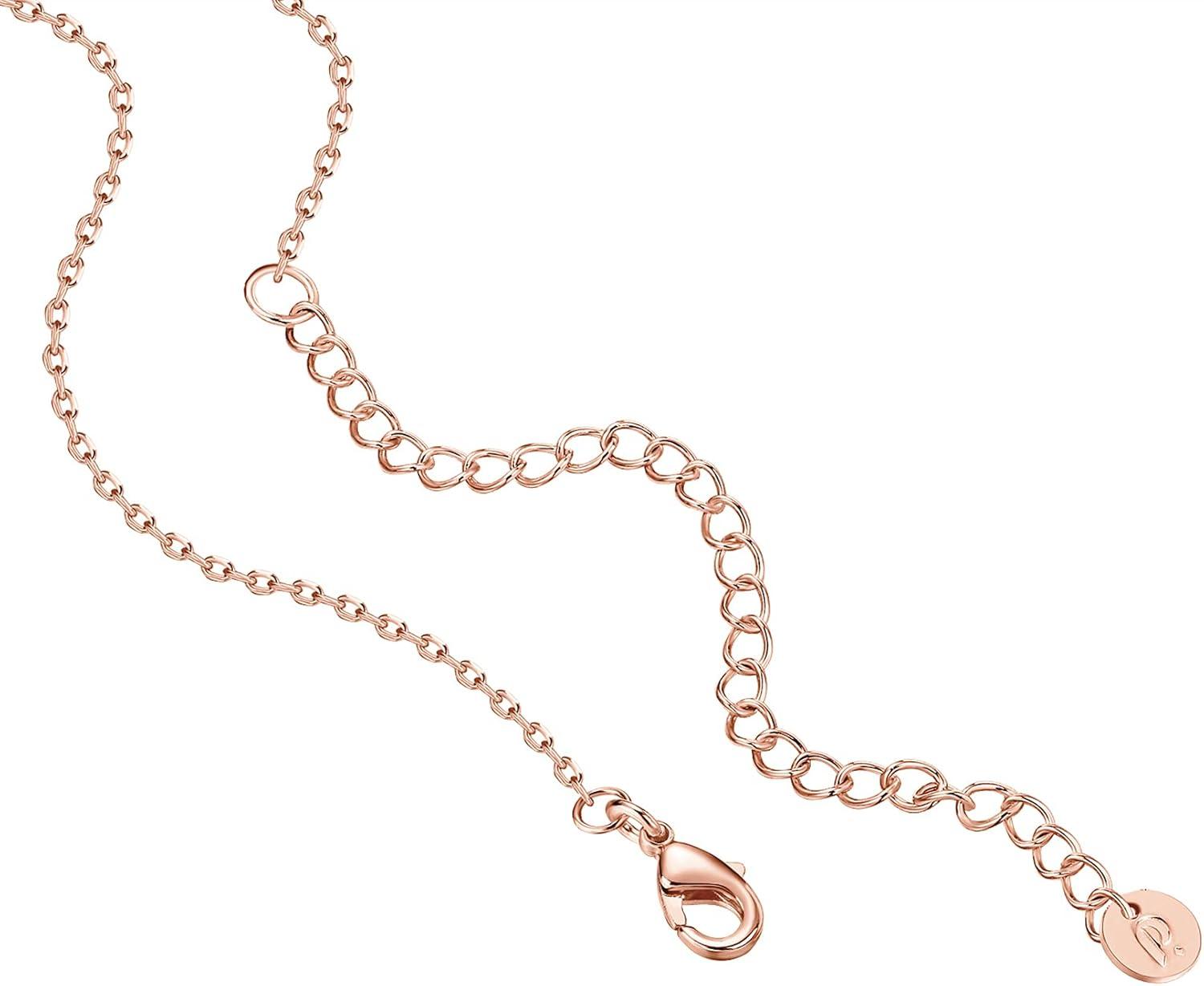 imagePAVOI 14K Gold Plated Station Necklace Simulated Diamond Layering Necklaces Womens CZ ChainRose Gold