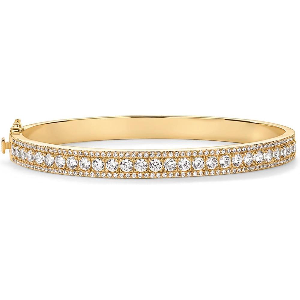 imagePAVOI 14K Gold Plated Cubic Zirconia Bangle Tennis Bracelets for Women  Classic Love Cuff Bangle BraceletsYellow Gold