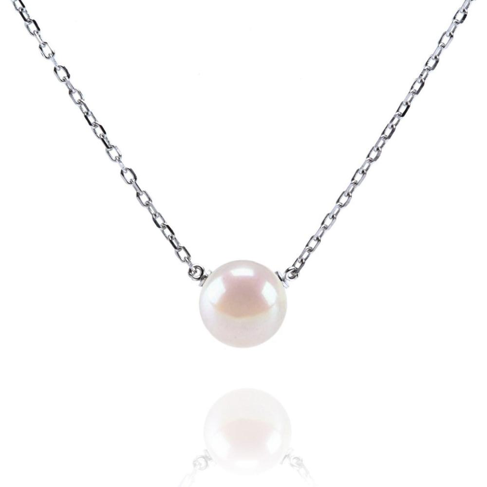 imagePAVOI Handpicked AAA Freshwater Cultured Single Pearl Necklace Pendant  Gold Necklaces for WomenWhite Gold