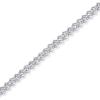 PAVOI 14K Gold Plated 2mm Cubic Zirconia Honeycomb Tennis Bracelet | Gold Bracelet for Women | SizeS 6.5-7.5 Inch(White Gold)