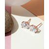 PAVOI 14K Gold Plated 925 Sterling Silver Cubic Zirconia Stud Earrings for Women | Simulated Diamond CZ Earrings(Rose Gold)