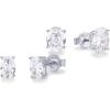 PAVOI 14K Gold Plated 925 Sterling Silver Cubic Zirconia Stud Earrings for Women | Simulated Diamond CZ Earrings(White Gold)