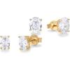 PAVOI 14K Gold Plated 925 Sterling Silver Cubic Zirconia Stud Earrings for Women | Simulated Diamond CZ Earrings(Yellow Gold)