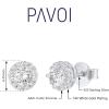 PAVOI 14K Gold Plated 925 Sterling Silver Post Brilliant Round Faux Diamond Halo Earrings – Premium Cubic Zirconia in Rose, White, and Yellow Gold(White Gold)