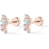 PAVOI 14K Gold Plated 925 Sterling Silver Posts Dainty Mini Multi-Shape Flat Back Stud Earring Pack for Women | Helix Cartilage Piercing Jewelry(Opal)