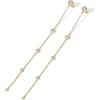 PAVOI 14K Gold Plated 925 Sterling Silver Posts Station Linear Dangle Earrings for Women | Simulated Diamond Chain Drop Earrings(Yellow Gold)