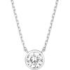 PAVOI 14K Gold Plated Circle CZ Solitaire Necklace | Elegant Bezel Pendant | Dainty Cubic Zirconia Halo Choker Necklaces for Women(Vermeil White)