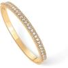 PAVOI 14K Gold Plated Cubic Zirconia Bangle Tennis Bracelets for Women | Classic Love Cuff Bangle Bracelets(Yellow Gold)