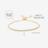 PAVOI 14K Gold Plated Cubic Zirconia Classic Tennis Bracelet for Women | Adjustable Slider(White Gold)