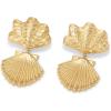 PAVOI 14K Gold Plated Dangle Sea Shell Earrings for Women – Statement Seashell Drop Dangle Earrings – Trendy Coastal Summer Beach Jewelry(Yellow Gold)
