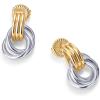 PAVOI 14K Gold Plated Door Knocker Statement Earrings for Women – Chunky Gold Earrings for Women – Trendy Mixed Metals Bold Knot Drop Dangle Jewelry(Two-Toned)