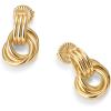 PAVOI 14K Gold Plated Door Knocker Statement Earrings for Women – Chunky Gold Earrings for Women – Trendy Mixed Metals Bold Knot Drop Dangle Jewelry(Yellow Gold)
