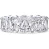 PAVOI 14K Gold Plated Pear Love Eternity Rings for Women | Gold Cubic Zirconia Ring | Bridal Eternity Wedding Band Ring(White Gold)