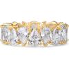 PAVOI 14K Gold Plated Pear Love Eternity Rings for Women | Gold Cubic Zirconia Ring | Bridal Eternity Wedding Band Ring(Yellow Gold)