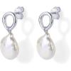 PAVOI 14K Gold Plated Pearl Earrings for Women – Pearl Statement Drop Bridal Earrings – 925 Sterling Silver Posts Dangle Studs Gold Wedding Jewelry(White Gold)
