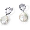 PAVOI 14K Gold Plated Pearl Earrings for Women – Pearl Statement Drop Bridal Earrings – 925 Sterling Silver Posts Dangle Studs Gold Wedding Jewelry(White Gold)