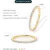 PAVOI 14K Gold Plated Solid 925 Sterling Silver CZ Simulated Diamond Stackable Ring Eternity Bands for Women(2-Pack White Gold)