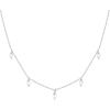 PAVOI 14K Gold Plated Station Necklace – Simulated Diamond Layering Necklaces – Womens CZ Chain(White Gold)