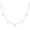 PAVOI 14K Gold Plated Station Necklace – Simulated Diamond Layering Necklaces – Womens CZ Chain(Yellow Gold)