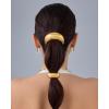 PAVOI 14K Yellow Gold Plated Waterproof Chunky Croissant Metal Hair Cuff for Women – Stainless Steel Statement Ponytail Cuff Fashion Accessories – Twisted Stretchy Gold Hair Ties for Ponytails(Chunky Yellow Gold)