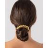 PAVOI 14K Yellow Gold Plated Waterproof Chunky Croissant Metal Hair Cuff for Women – Stainless Steel Statement Ponytail Cuff Fashion Accessories – Twisted Stretchy Gold Hair Ties for Ponytails(Croissant Yellow Gold)