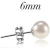 PAVOI 18K Gold Plated 925 Sterling Silver Round Stud White Simulated Shell Pearl Earrings(White Gold)