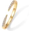 PAVOI 18K Gold Plated Open Eternity Ring | Cubic Zirconia Stacking Bands for Women | Dainty Stackable Rings for Women(Yellow Gold)