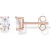 PAVOI 14K Gold Plated 925 Sterling Silver Cubic Zirconia Stud Earrings for Women | Simulated Diamond CZ Earrings(Rose Gold)