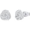 PAVOI 14K Gold Plated 925 Sterling Silver Post Love Knot Stud Earrings | Gold Earrings for Women(White Gold)
