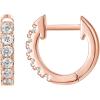 PAVOI 14K Gold Plated 925 Sterling Silver Post Pave Cubic Zirconia Huggie Hoop Earrings for Women(Rose Gold)