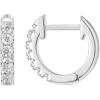 PAVOI 14K Gold Plated 925 Sterling Silver Post Pave Cubic Zirconia Huggie Hoop Earrings for Women(White Gold)