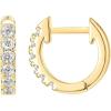 PAVOI 14K Gold Plated 925 Sterling Silver Post Pave Cubic Zirconia Huggie Hoop Earrings for Women(Yellow Gold)