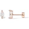PAVOI 14K Gold Plated 925 Sterling Silver Posts Dainty Mini Multi-Shape Flat Back Stud Earring Pack for Women | Helix Cartilage Piercing Jewelry(Marquise)