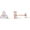 PAVOI 14K Gold Plated 925 Sterling Silver Posts Dainty Mini Multi-Shape Flat Back Stud Earring Pack for Women | Helix Cartilage Piercing Jewelry(Trinity)
