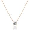 PAVOI 14K Gold Plated Crystal Solitaire 1.5 Carat (7.3mm) Cubic Zirconia Dainty Choker Necklace | Gold Necklaces for Women(Rose Gold)