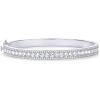 PAVOI 14K Gold Plated Cubic Zirconia Bangle Tennis Bracelets for Women | Classic Love Cuff Bangle Bracelets(White Gold)