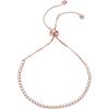 PAVOI 14K Gold Plated Cubic Zirconia Classic Tennis Bracelet for Women | Adjustable Slider(Rose Gold)