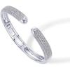PAVOI 14K Gold Plated Cubic Zirconia Pave Bangle for Women | Cuff Bracelet(White Gold)