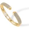 PAVOI 14K Gold Plated Cubic Zirconia Pave Bangle for Women | Cuff Bracelet(Yellow Gold)