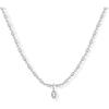 PAVOI 14K Gold Plated Dainty Tube Ball Square Beaded Chain Bezel Set Solitaire Pendant Necklace for Women | Round Princess Marquise Cubic Zirconia Statement Necklace(White Gold)