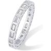 PAVOI 14K Gold Plated Emerald Cut Eternity Band Rings for Women – Emerald Cut Wedding Band for Brides – Stackable Cubic Zirconia Eternity Ring – Promise Jewelry Gifts(White Gold)