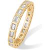 PAVOI 14K Gold Plated Emerald Cut Eternity Band Rings for Women – Emerald Cut Wedding Band for Brides – Stackable Cubic Zirconia Eternity Ring – Promise Jewelry Gifts(Yellow Gold)