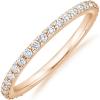 PAVOI 14K Gold Plated Eternity Ring | Stackable Cubic Zirconia Gold Band Ring | Dainty Diamond-Inspired Womens Wedding Jewelry(Rose Gold)
