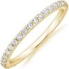 PAVOI 14K Gold Plated Eternity Ring | Stackable Cubic Zirconia Gold Band Ring | Dainty Diamond-Inspired Womens Wedding Jewelry(Yellow Gold)