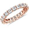 PAVOI 14K Gold Plated Eternity Ring for Women – Square-Cut Cubic Zirconia Rings – Stackable Love Wedding Band(Rose Gold)