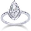 PAVOI 14K Gold Plated Marquise 1.5CT Cubic Zirconia Fake Bridal Engagement Ring for Women – Statement(White Gold)