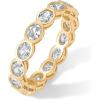 PAVOI 14K Gold Plated Oval Eternity Band for Women – Oval Cubic Zirconia Rings for Women – Stackable Wedding Band for Brides – Promise Eternity Ring Jewelry Gifts(Yellow Gold)