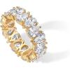 PAVOI 14K Gold Plated Pear Love Eternity Rings for Women | Gold Cubic Zirconia Ring | Bridal Eternity Wedding Band Ring(Yellow Gold)