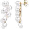 PAVOI 14K Gold Plated Pearl Drop Earrings for Women – 925 Sterling Silver Posts Large Dangle Pearl Wedding Earrings for Brides & Bridesmaids – Linear Statement Bridal Jewelry Gifts(Yellow Gold)